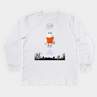 Funny Ghost Halloween Kids Long Sleeve T-Shirt